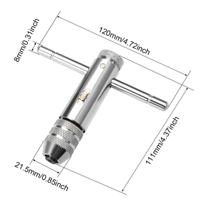 Harfington T-Handle Tap Wrench Handle Adjustable Ratcheting Wrench Holder Straight Tapping Wrench