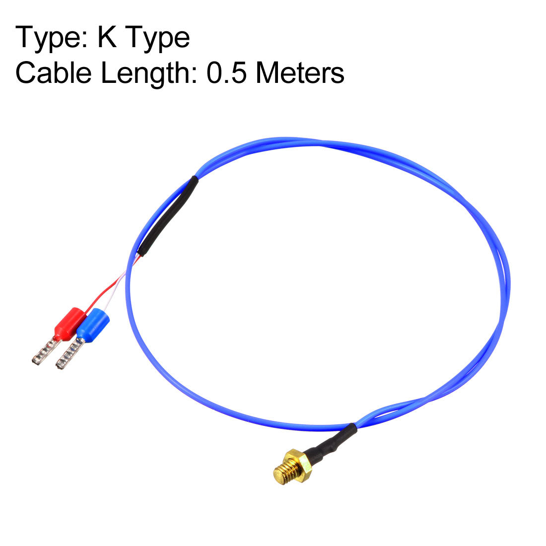 uxcell Uxcell 0-600 Degree CelsiusK Type Thermocouple Temperature Sensor Probe for 3D Printer 0.5M Cable M4 Thread