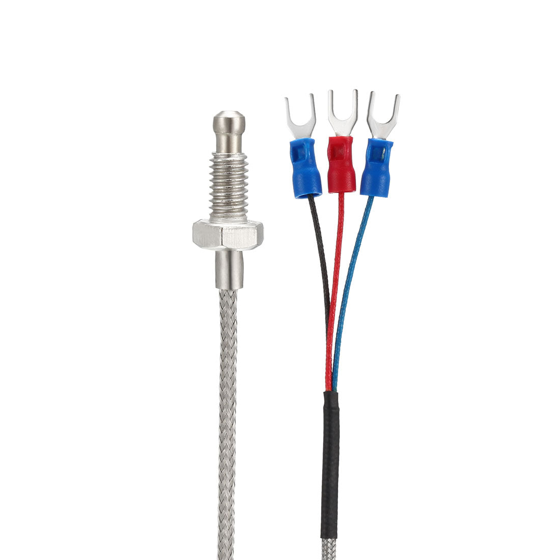 uxcell Uxcell Pt100 Temperature Sensor Probe Screw Type Thermocouple 3 Meters Cable 26mm Long Probe -45~200°C M6 Thread