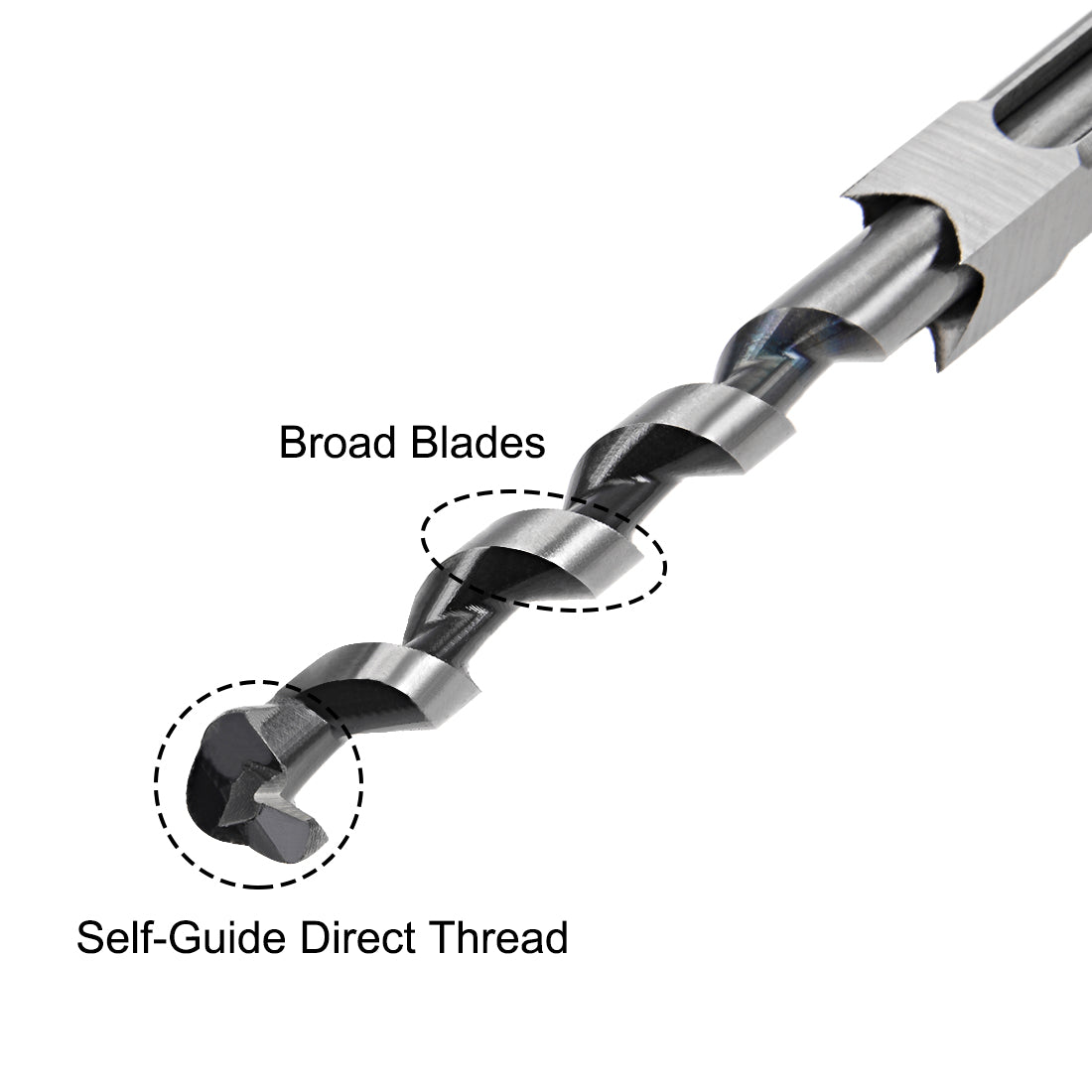 uxcell Uxcell Square Hole Drill Bit for Wood 1/2 inch Hollow Chisel Mortiser Auger Spur Cutter Tool, High Carbon Steel for Woodworking Carpentry