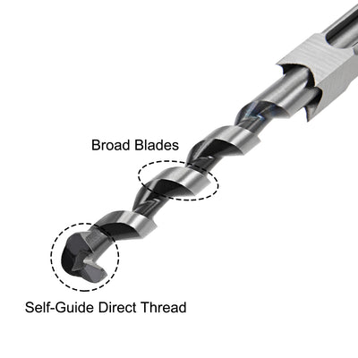 Harfington Uxcell Square Hole Drill Bit for Wood 1/2 inch Hollow Chisel Mortiser Auger Spur Cutter Tool, High Carbon Steel for Woodworking Carpentry