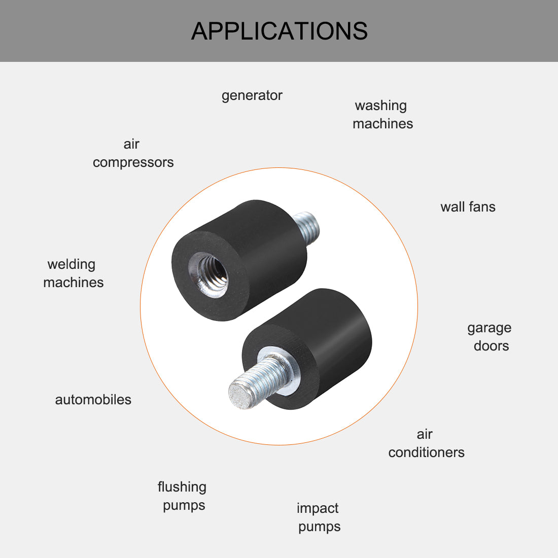 uxcell Uxcell 4Stk.M3 Stecker Buchse Gummilager Stoßdämpfer für Motor Generator Kompressor Garage Umkehrosmosepumpe Schlagluftgenerator Autospulen D8mmxH8mm