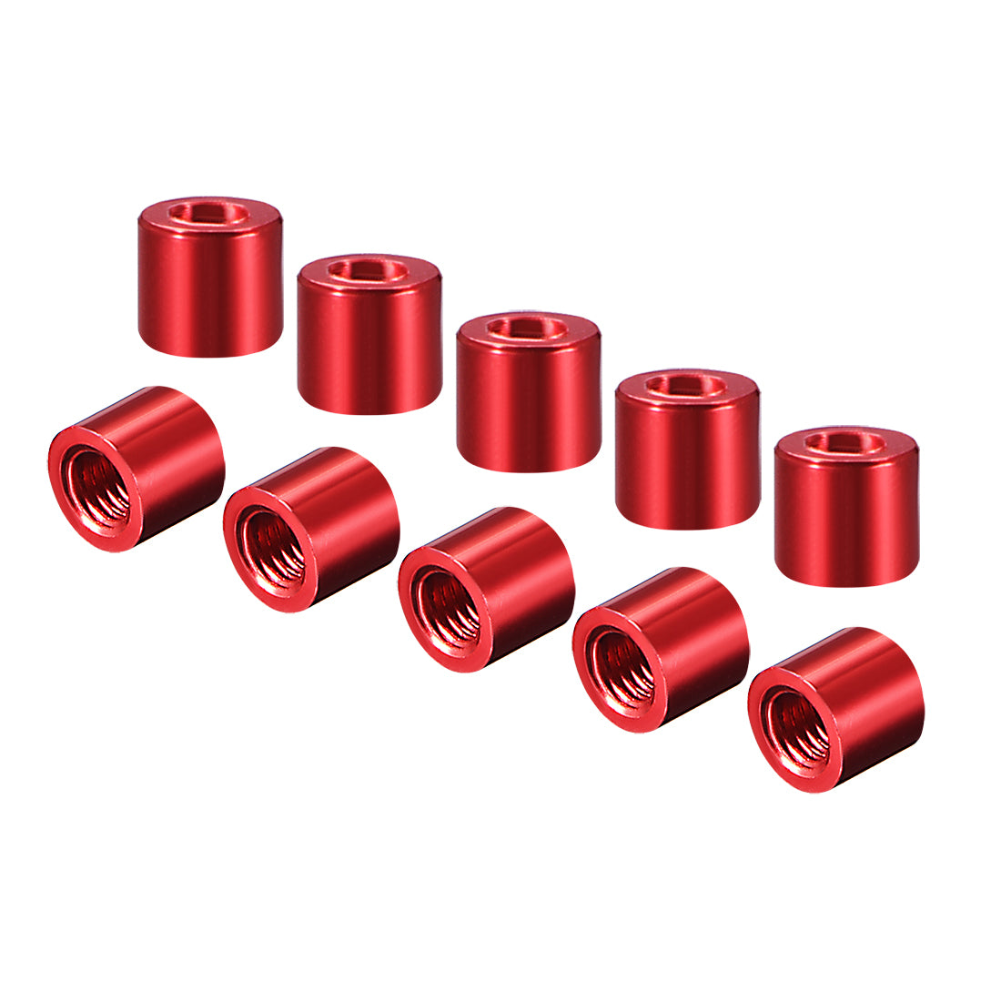 uxcell Uxcell Round Aluminum Standoff Column Spacer M3x5mm,for RC Airplane,FPV Quadcopter,CNC,Red,10pcs