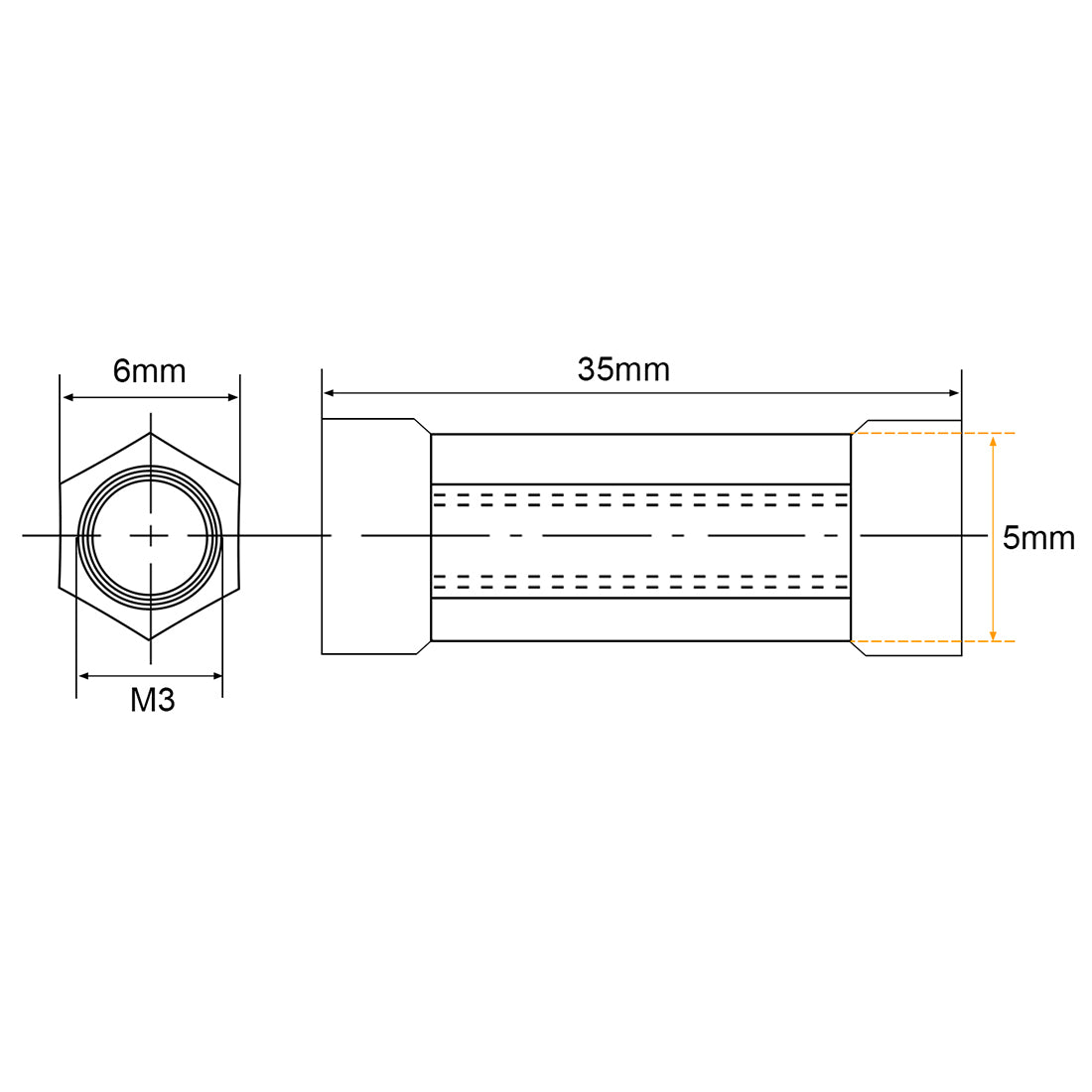 uxcell Uxcell Hex Aluminum Standoff Spacer Column M3x35mm,for RC Airplane,FPV Quadcopter,CNC,Red,10pcs