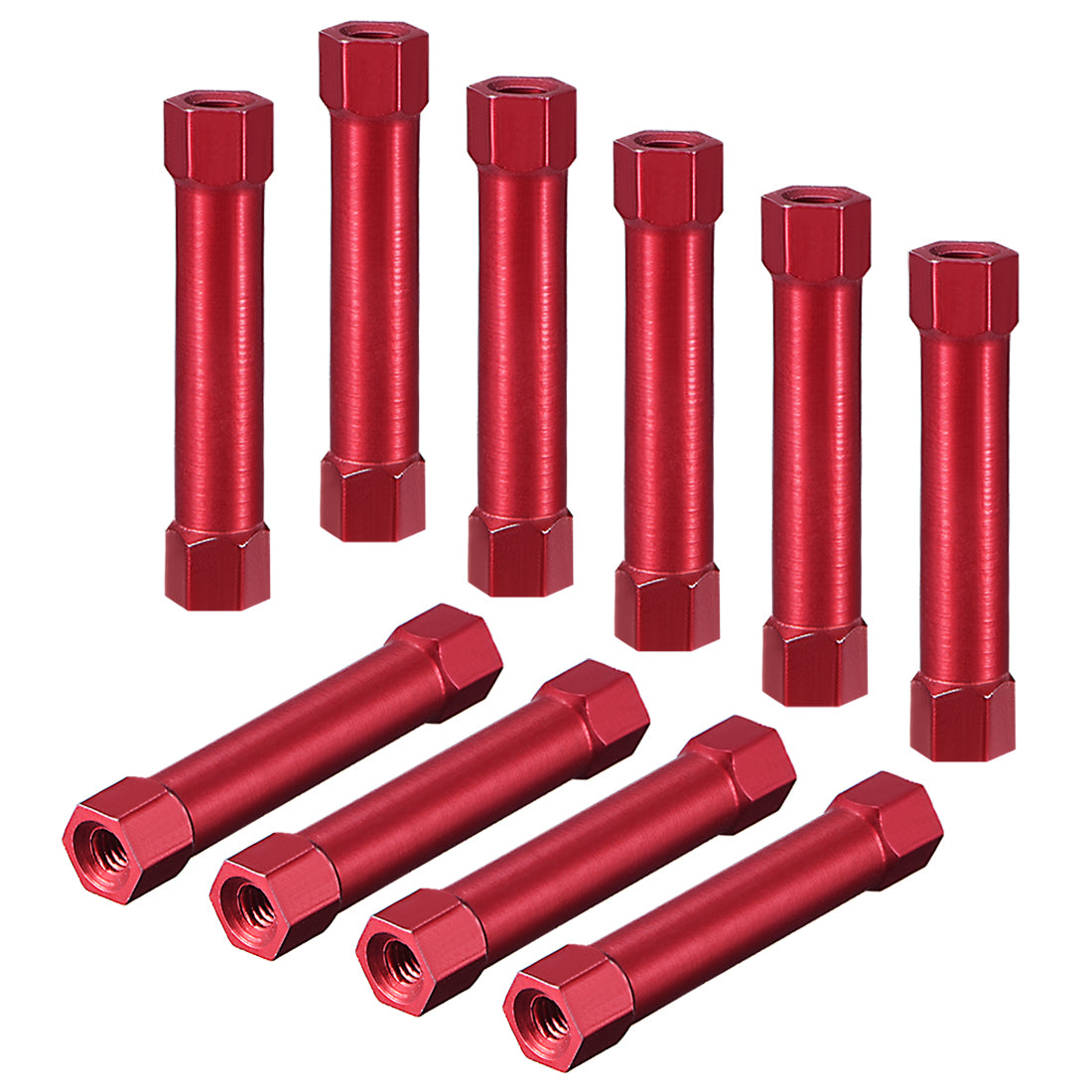 uxcell Uxcell Hex Aluminum Standoff Spacer Column M3x40mm,for RC Airplane,FPV Quadcopter,CNC,Red,10pcs