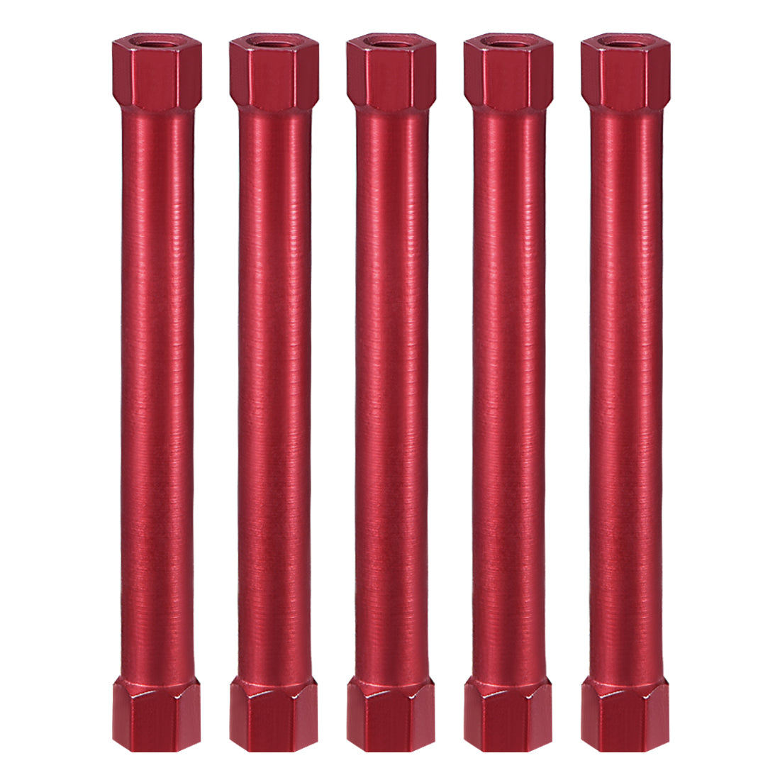 uxcell Uxcell Hex Aluminum Standoff Spacer Column M3x60mm,for RC Airplane,FPV Quadcopter,CNC,Red,5pcs