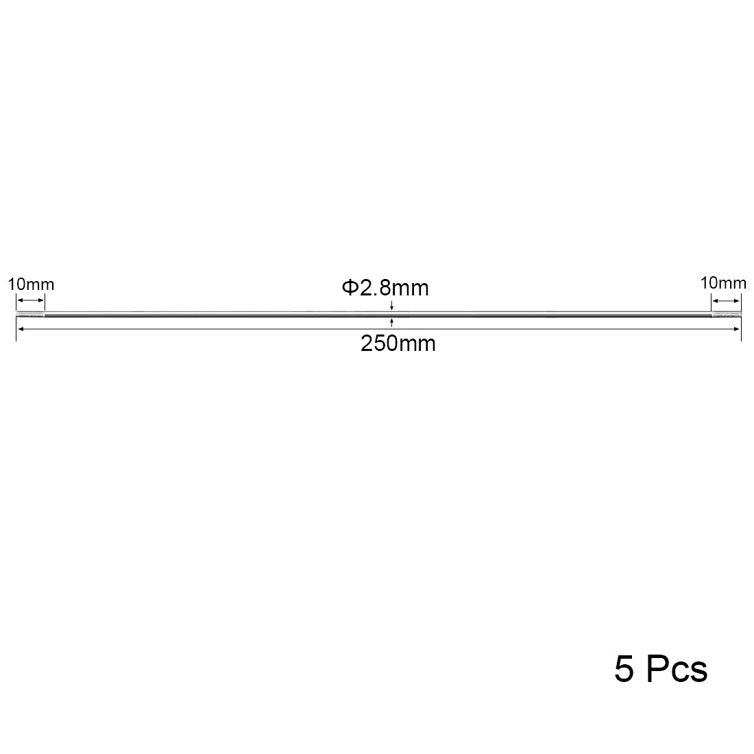 Uxcell Uxcell M3x200mm Pushrod Connector Stainless Steel Rod Linkage,5pcs