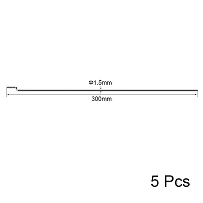 Harfington Uxcell 1.5 x L300 mm Pushrod Connector Stainless Steel Rod Linkage,Z Shape,5pcs