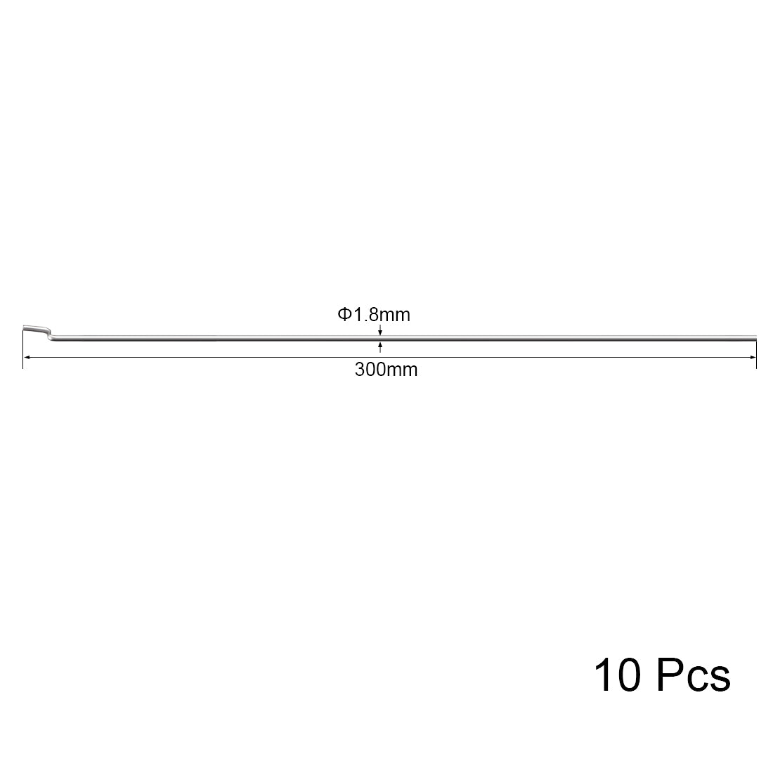 uxcell Uxcell 1.8 x L300 mm Pushrod Connector Stainless Steel Rod Linkage,Z Shape,10pcs