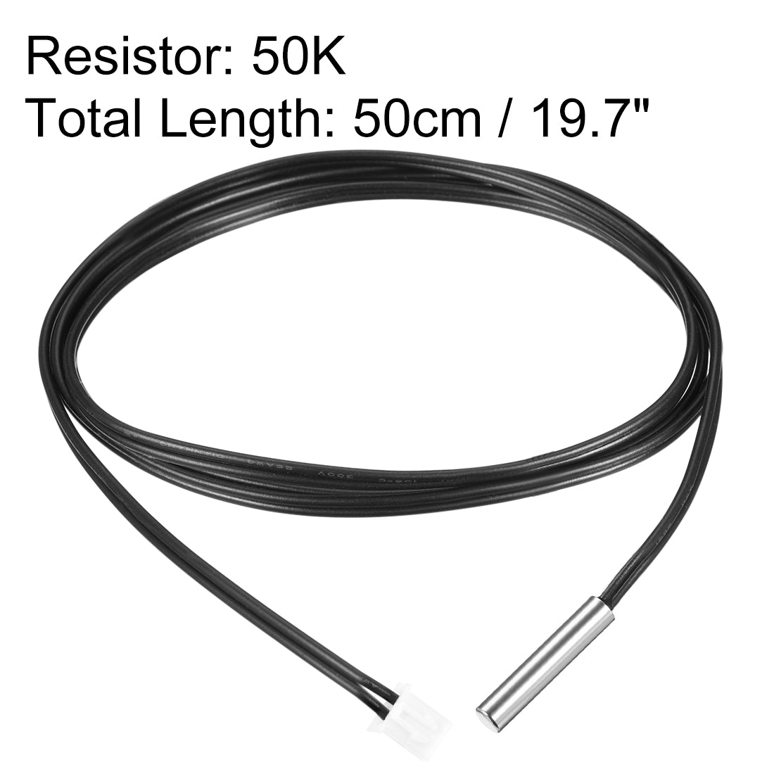 uxcell Uxcell 50K NTC Thermistor Probe 19.7 Inch Stainless Steel Sensitive Temperature Temp Sensor for Air Conditioner