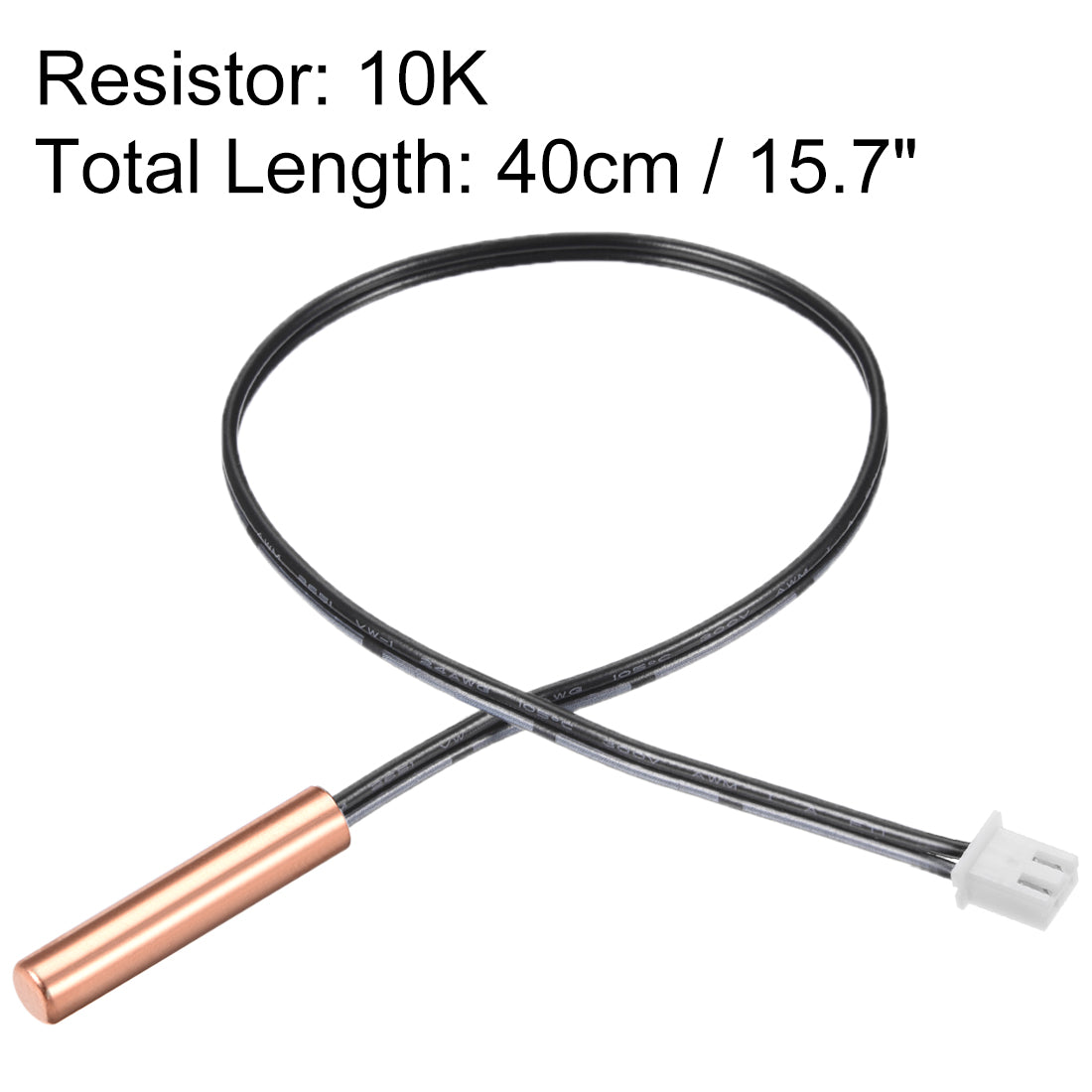 uxcell Uxcell 2 Pcs 10K NTC Thermistor Probe 15.7 Inch Copper Sensitive Temperature Temp Sensor for Air Conditioner