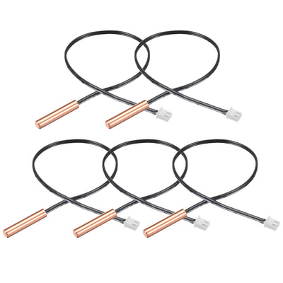 Harfington Uxcell 5 Pcs 15K NTC Thermistor Probe 15.7 Inch Copper Sensitive Temperature Temp Sensor for Air Conditioner