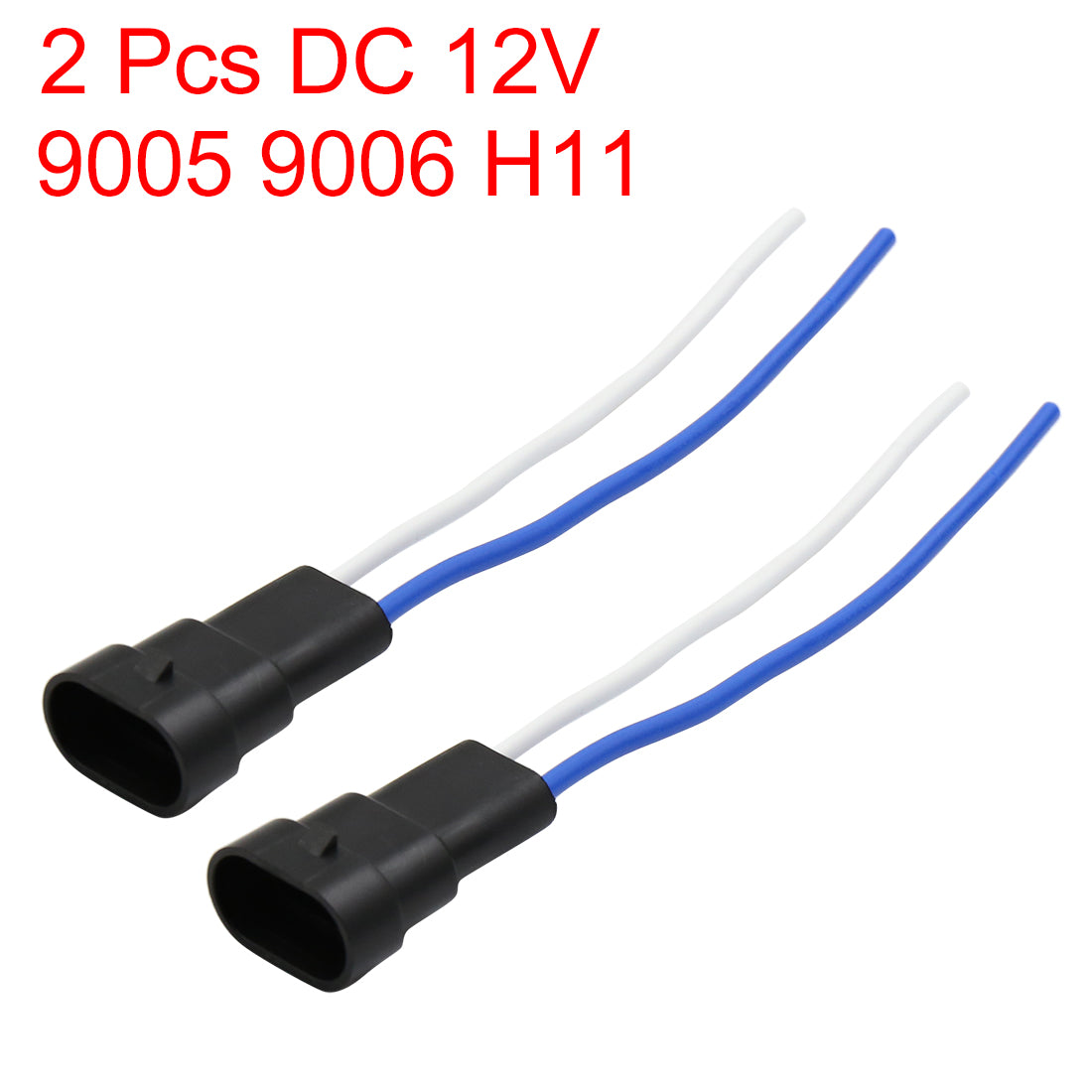 uxcell Uxcell 2pcs DC 12V 9005 9006 H11 Wire Harness Socket Car Light Bulb Adapter Connector