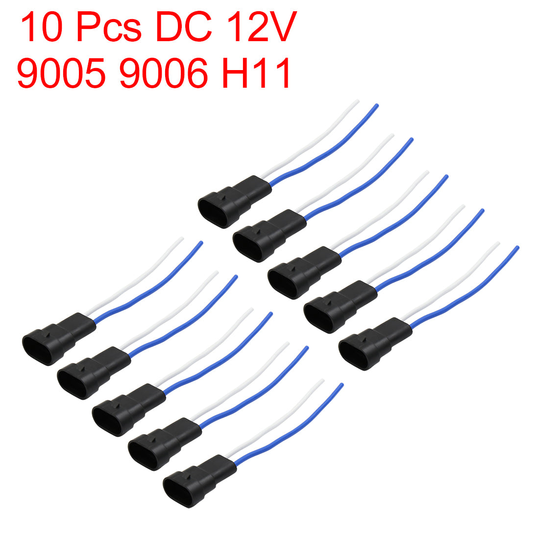 uxcell Uxcell 10pcs DC 12V 9005 9006 H11 Wire Harness Socket Car Light Bulb Adapter Connector