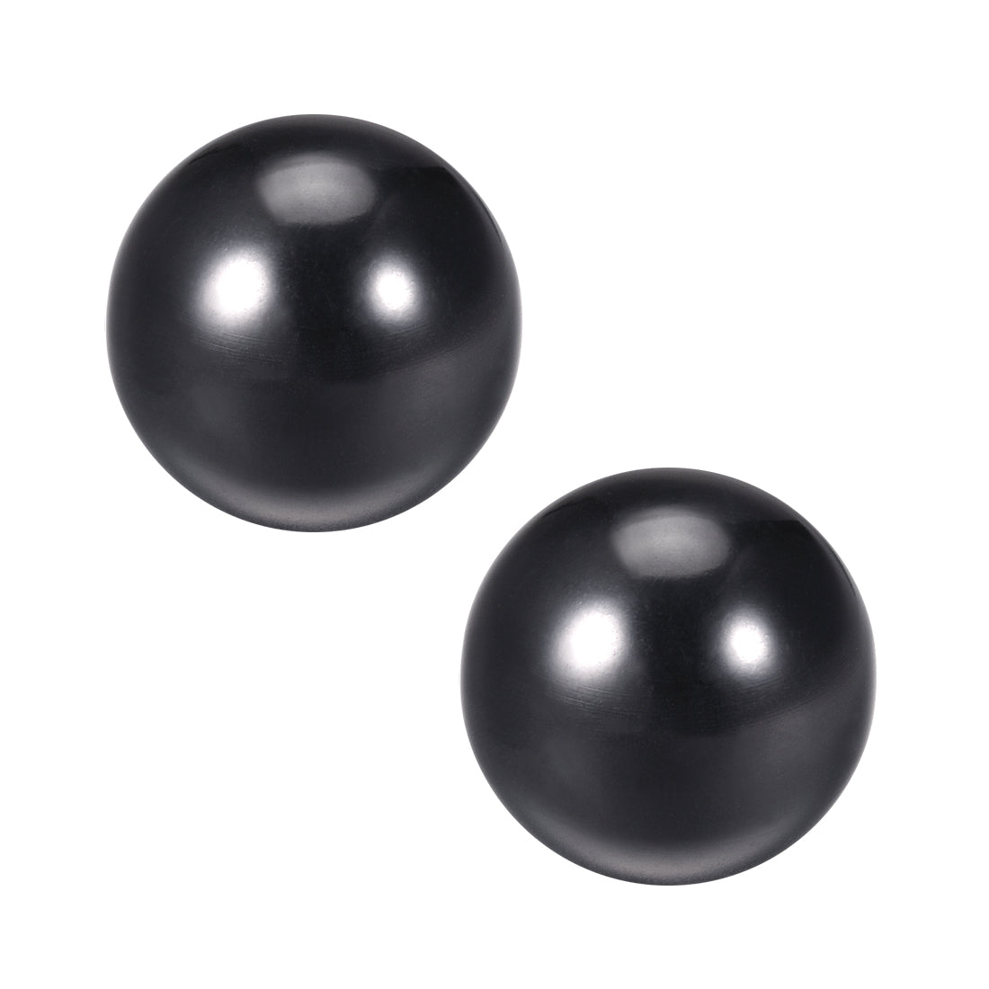 uxcell Uxcell 2 Pcs Thermoset Ball Knob M12 Female Threaded Machine Handle 40mm Diameter Smooth Rim Black