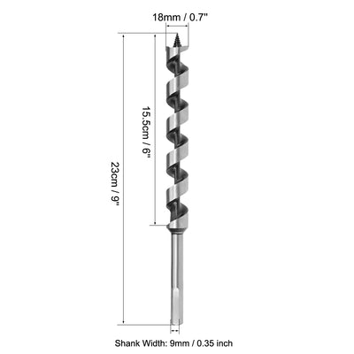 Harfington Uxcell Auger Drill Bit Wood Hex Shank 18mm Cutting Dia High Carbon Steel for Electric Bench Drill Woodworking Carpentry