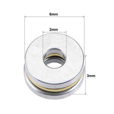 Harfington Uxcell F2-6M Miniature Thrust Ball Bearings 2x6x3mm Chrome Steel 2pcs