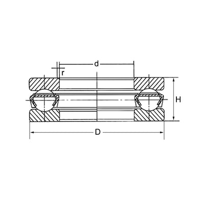 Harfington Uxcell F2-6M Miniature Thrust Ball Bearings 2x6x3mm Chrome Steel 2pcs