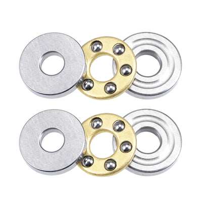 Harfington Uxcell F2-6M Miniature Thrust Ball Bearings 2x6x3mm Chrome Steel 2pcs