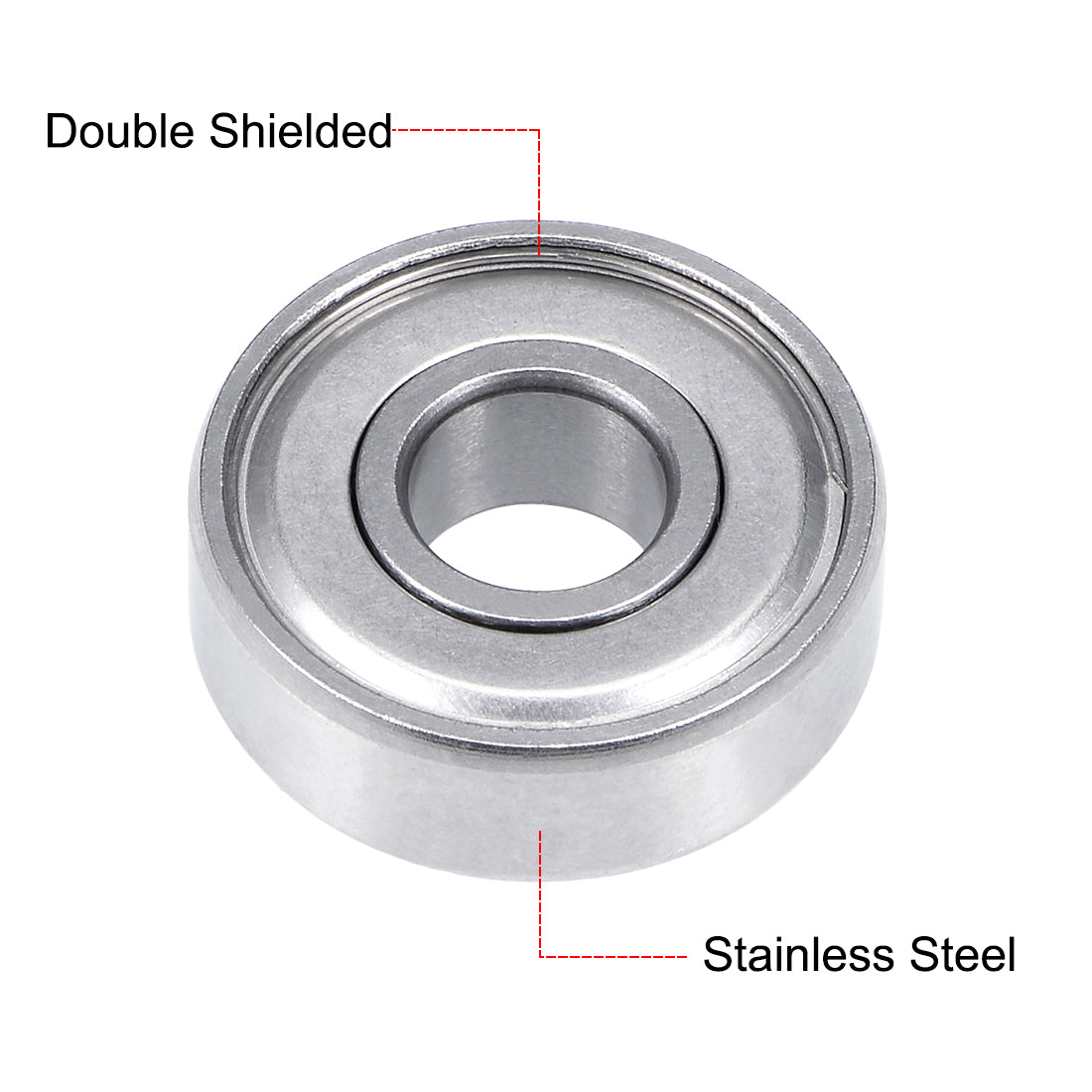 uxcell Uxcell S607ZZ Stainless Steel Ball Bearing 7mmx19mmx6mm Double Shielded S607Z Bearings 5pcs