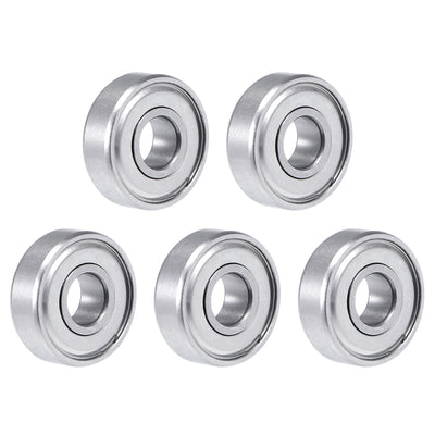 Harfington Uxcell S607ZZ Stainless Steel Ball Bearing 7mmx19mmx6mm Double Shielded S607Z Bearings 5pcs