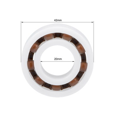 Harfington Uxcell 6004 POM Plastic Bearings 20x42x12mm Glass Ball Nylon Cage 2pcs