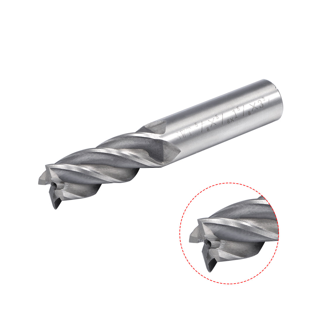 uxcell Uxcell 2Pcs 5/8" Cutting HSSAL Spiral Drill Bit Straight End Mill Cutter 4 Flute with 5/8" Shank