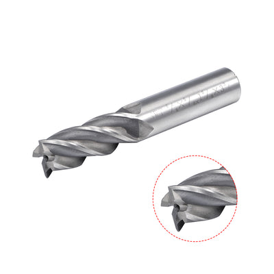 Harfington Uxcell 2Pcs 5/8" Cutting HSSAL Spiral Drill Bit Straight End Mill Cutter 4 Flute with 5/8" Shank