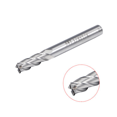 Harfington Uxcell 1/4" Cutting HSSAL Spiral Drill Bit Straight End Mill Cutter 4 Flute with 1/4" Shank