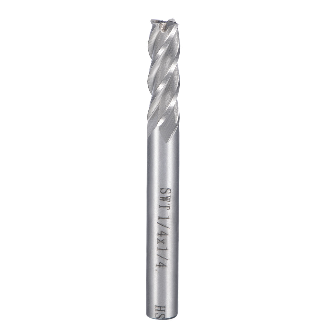 uxcell Uxcell 1/4" Cutting HSSAL Spiral Drill Bit Straight End Mill Cutter 4 Flute with 1/4" Shank