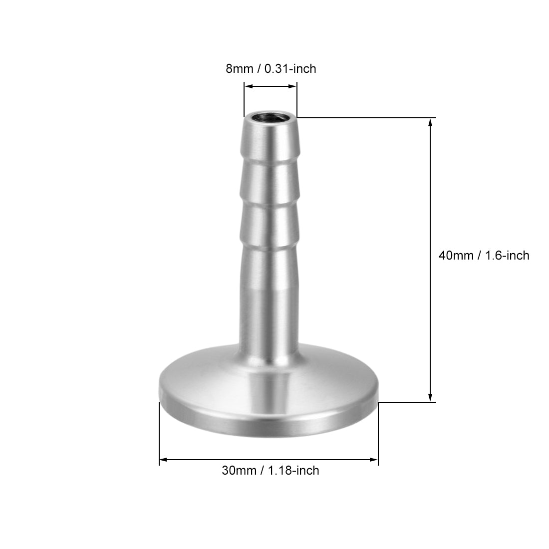 uxcell Uxcell 304 Stainless Steel KF10 Flange to 8mm Rubber Hose Barb Adapter for Vacuum