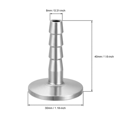 Harfington Uxcell 304 Edelstahl KF16 Flansch auf 8 mm Gummischlauch Widerhaken Adapter für Vakuum