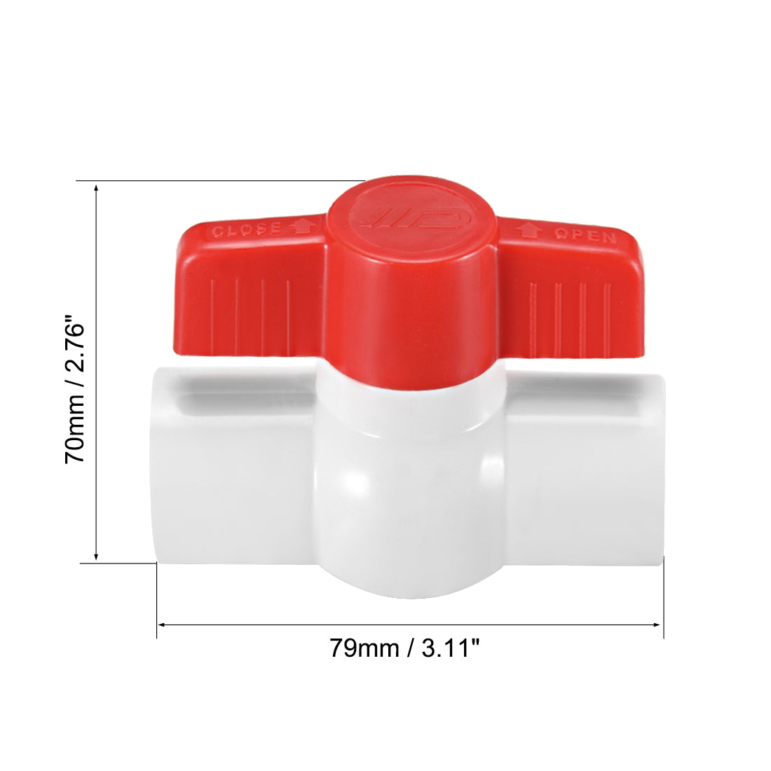 uxcell Uxcell PVC Ball Valve for Water Supply Pipe, Slip Connection 2Pcs