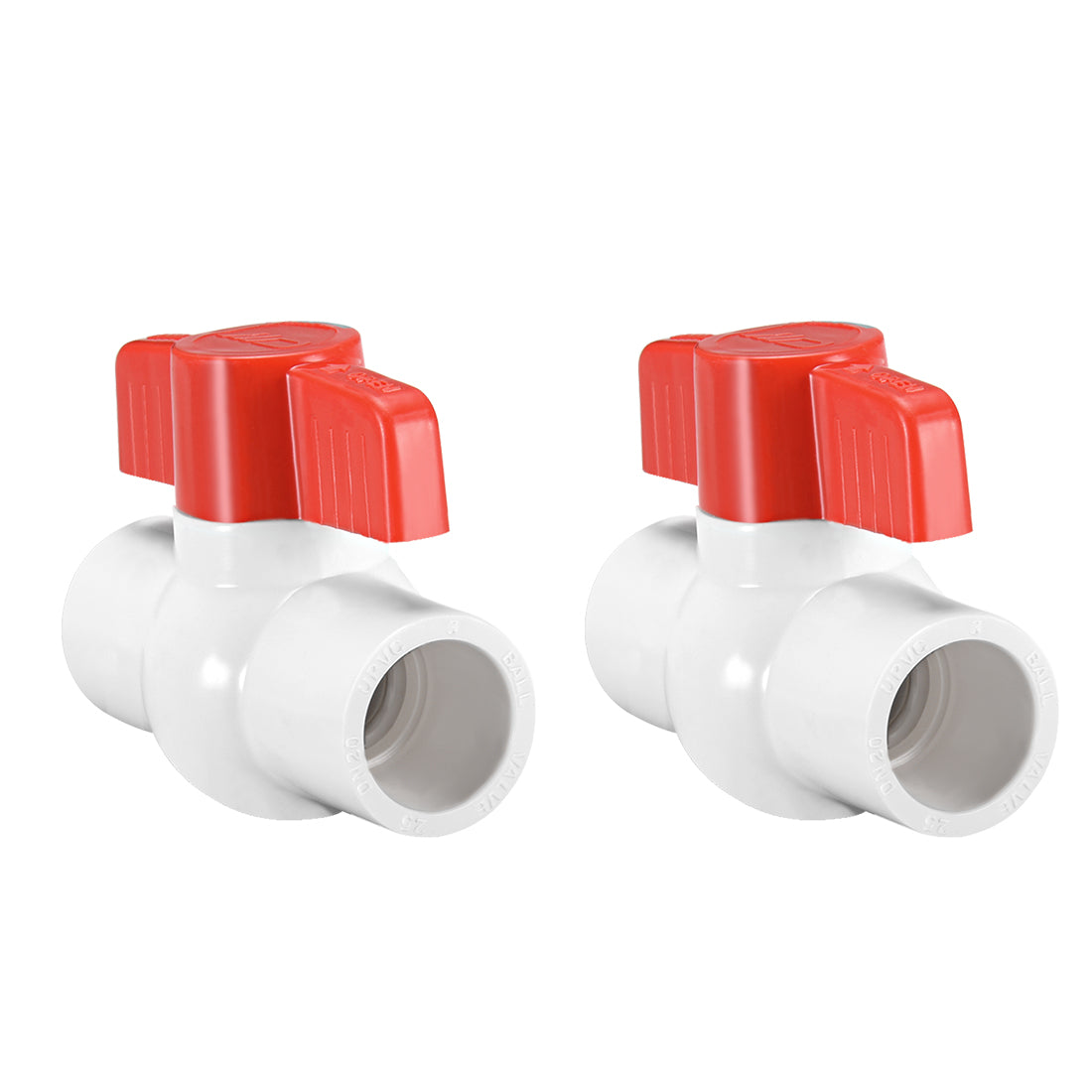 uxcell Uxcell PVC Ball Valve for Water Supply Pipe, Slip Connection 2Pcs