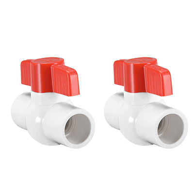 Harfington Uxcell PVC Ball Valve for Water Supply Pipe, Slip Connection 2Pcs