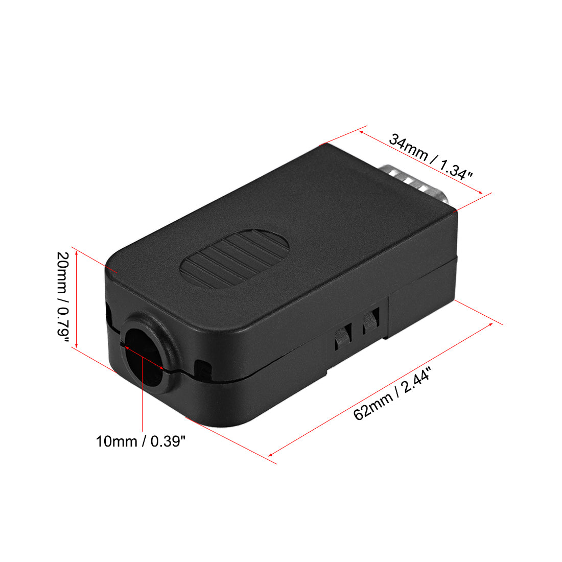 uxcell Uxcell D-sub DB15 Breakout Board Connector with Case 15 Pin 3-row Male Port Solderless Terminal Block Adapter with Thumb Screws