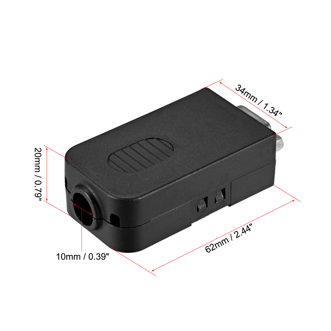 uxcell Uxcell D-sub DB15 Breakout Board Connector with Case 15 Pin 3 Row Female Port Solderless Terminal Block Adapter with Positioning Nuts