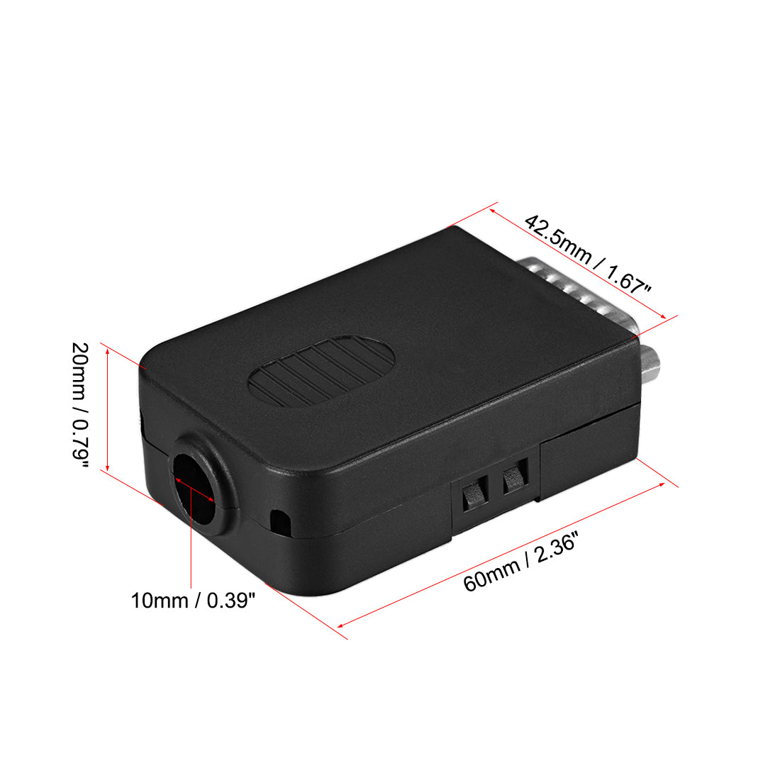 uxcell Uxcell D-sub DB15 Breakout Board Connector with Case 15 Pin 2-row Male Port Solderless Terminal Block Adapter with Positioning Nuts