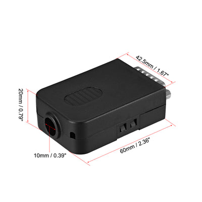 Harfington Uxcell D-sub DB15 Breakout Board Connector with Case 15 Pin 2-row Male Port Solderless Terminal Block Adapter with Positioning Nuts