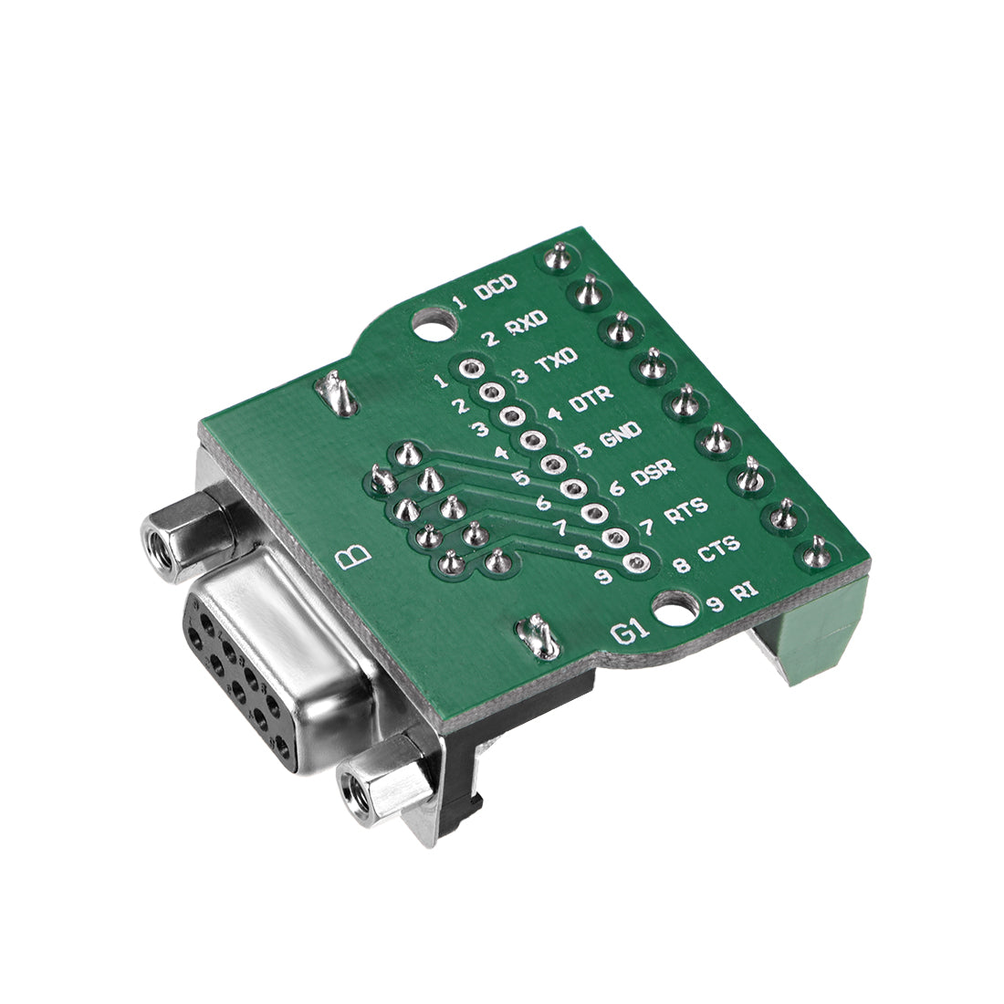 uxcell Uxcell D-sub DB9 Breakout Board Connector 9 Pin 2 Row Female RS232 Serial Port Solderless Terminal Block Adapter with Positioning Nuts