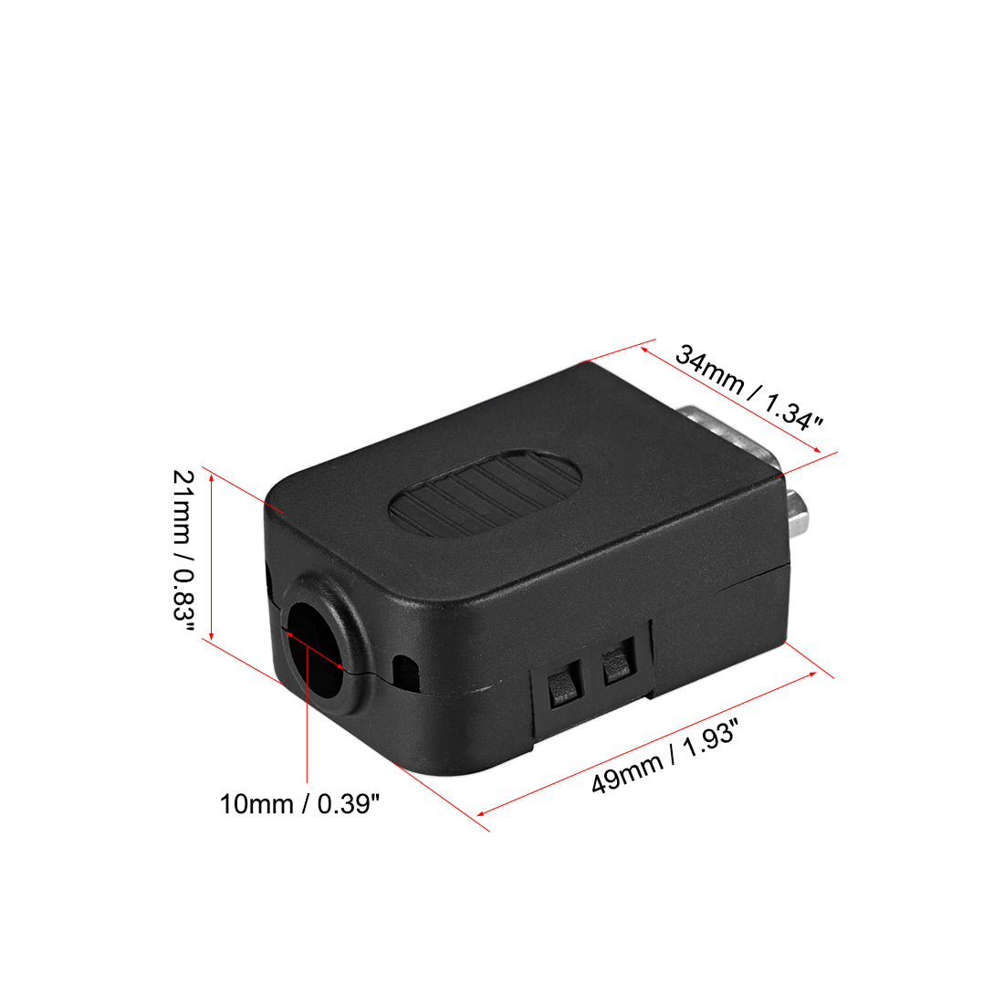 uxcell Uxcell D-sub DB9 Breakout Board Connector with Case 9 Pin 2 Row Male RS232 Serial Port Solderless Terminal Block Adapter with Positioning Nuts