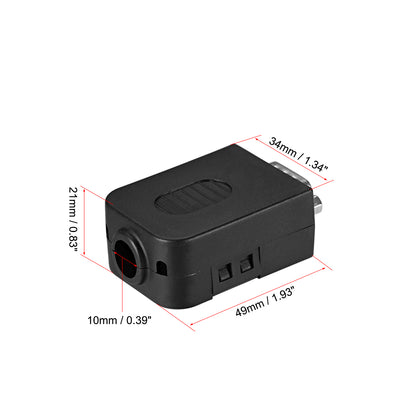 Harfington Uxcell D-sub DB9 Breakout Board Connector with Case 9 Pin 2 Row Male RS232 Serial Port Solderless Terminal Block Adapter with Positioning Nuts