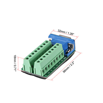 Harfington Uxcell D-sub DB15 Breakout Board Connector 15 Pin 3-row Female Port Solderless Terminal Block Adapter