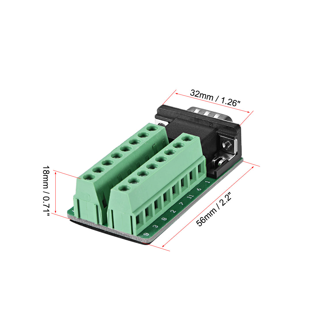 uxcell Uxcell D-sub DB15 Breakout Board Connector 15 Pin 3-row Male Port Solderless Terminal Block Adapter