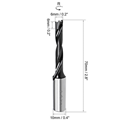 Harfington Uxcell Brad Point Drill Bits for Wood 6mm x 70mm Forward Turning HSS for Woodworking Carpentry Drilling Tool