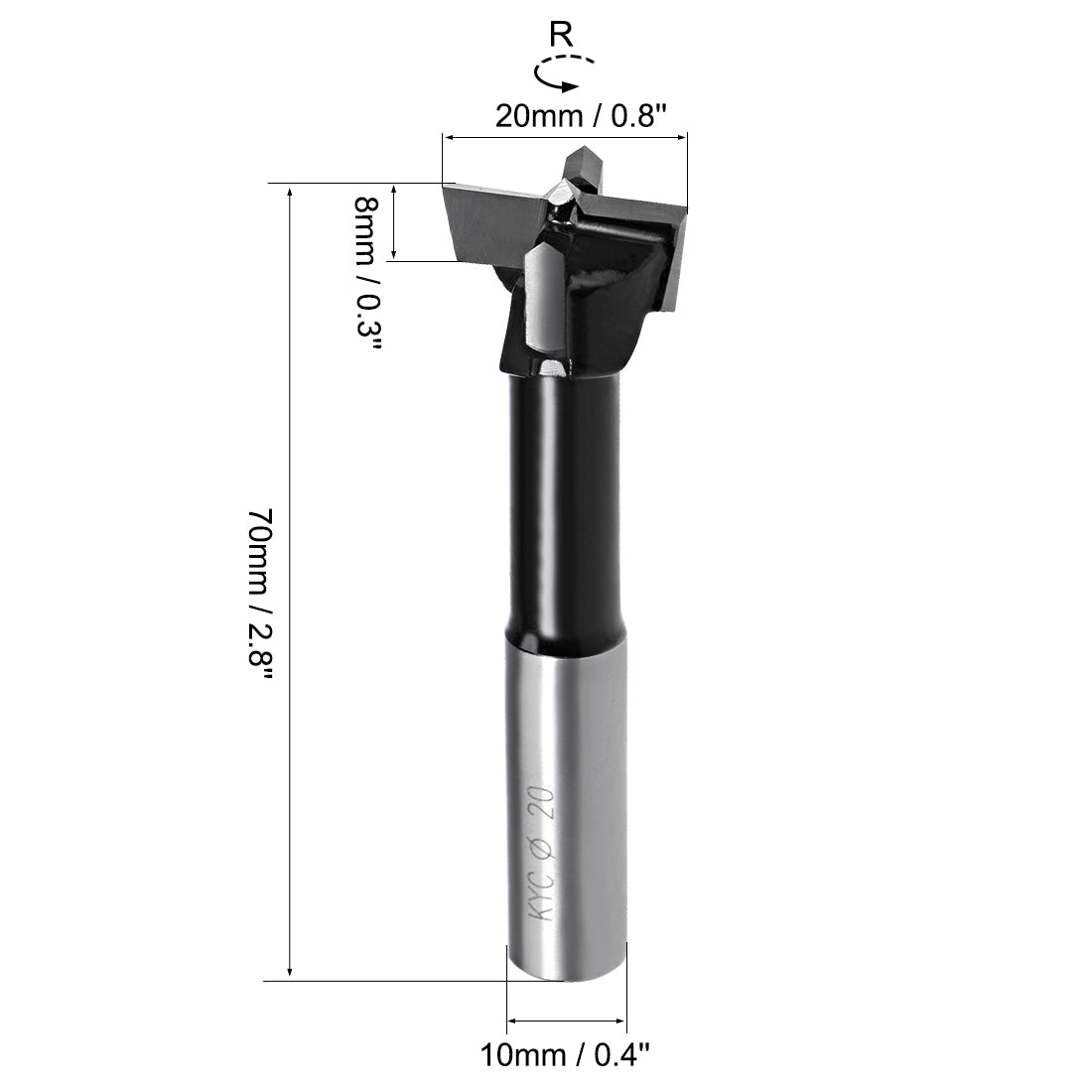 uxcell Uxcell Brad Point Drill Bits for Wood 20mm x 70mm Forward Turning HSS for Woodworking Carpentry Drilling Tool