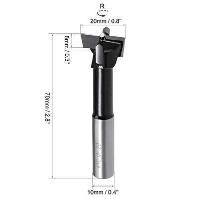 Harfington Uxcell Brad Point Drill Bits for Wood 20mm x 70mm Forward Turning HSS for Woodworking Carpentry Drilling Tool