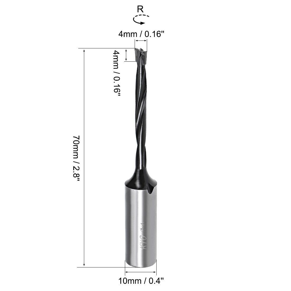 uxcell Uxcell Brad Point Drill Bits for Wood 4mm x 70mm Forward Turning HSS for Woodworking Carpentry Drilling Tool