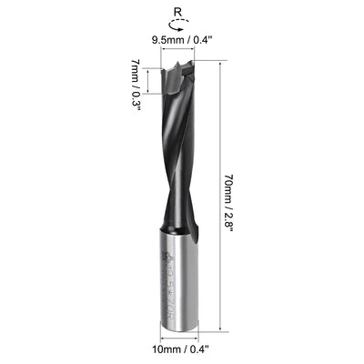 Harfington Uxcell Brad Point Drill Bits for Wood 9.5mm x 70mm Forward Turning HSS for Woodworking Carpentry Drilling Tool