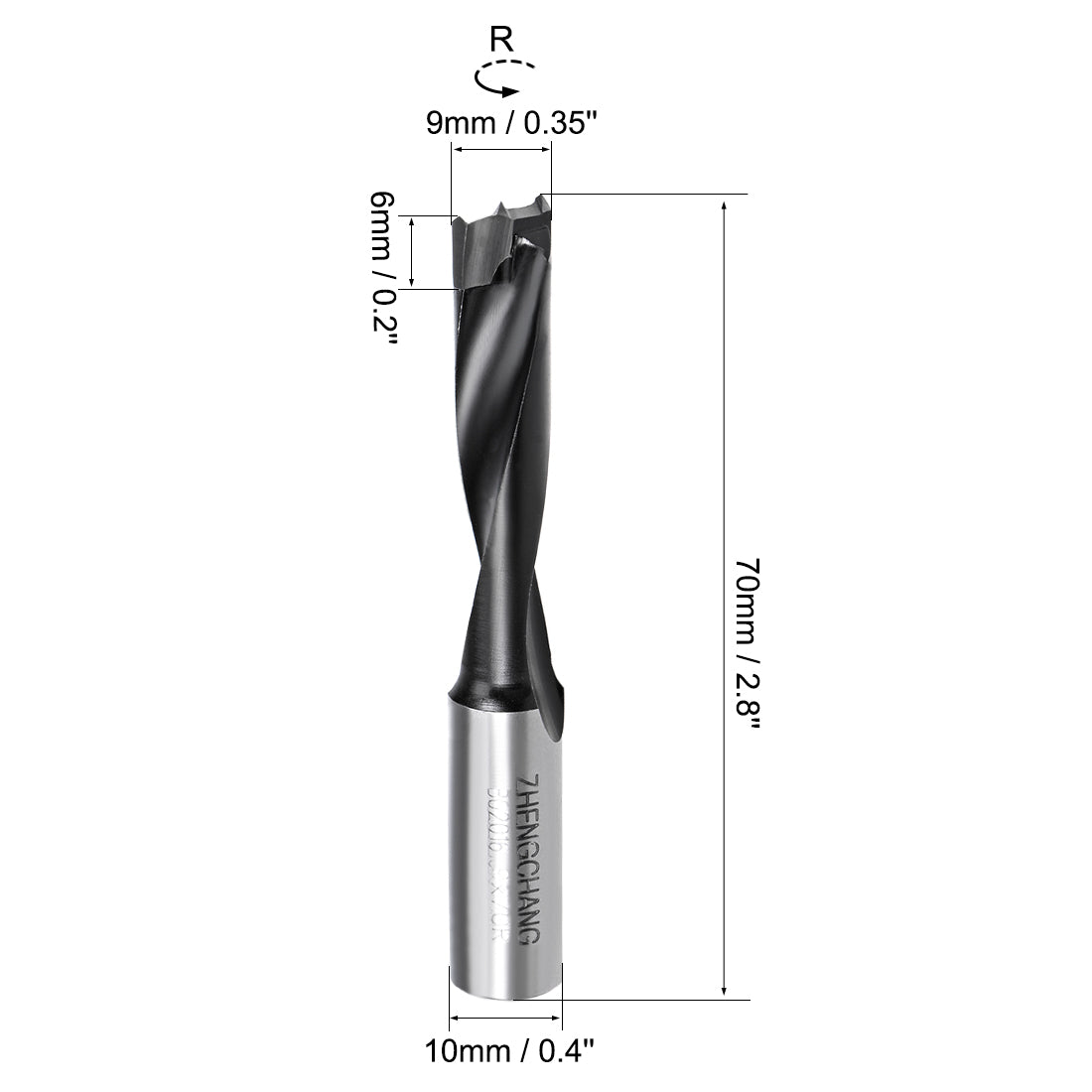 uxcell Uxcell Brad Point Drill Bits for Wood 9mm x 70mm Forward Turning HSS for Woodworking Carpentry Drilling Tool